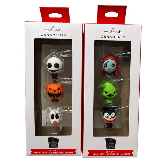 Disney The Nightmare Before Christmas Hallmark Mini Ornaments Set of 6 - Picture 1 of 4